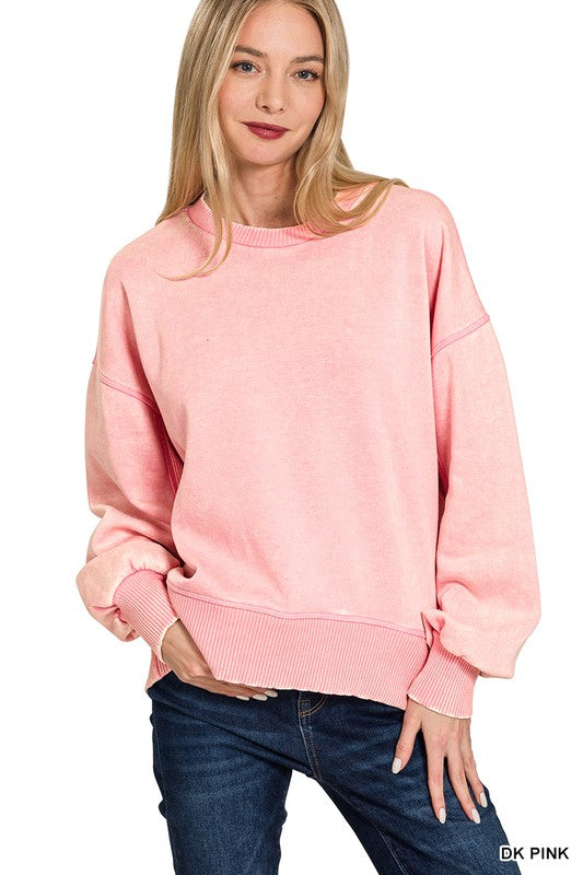 Fleece oversized pullover