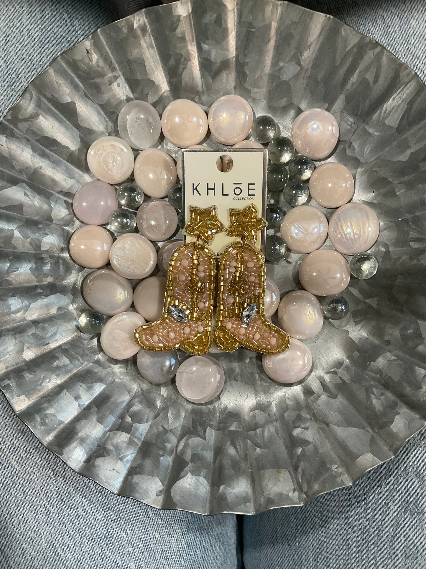 Beaded Cowgirl Boot Earrings