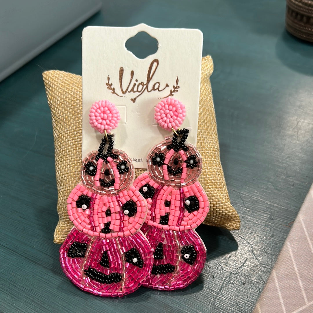 Pink Pumpkin Earrings