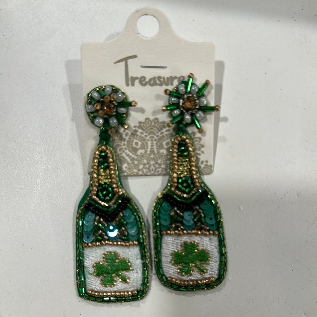 St patty’s bottle earrings