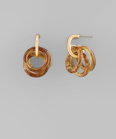 Triple linked earrings