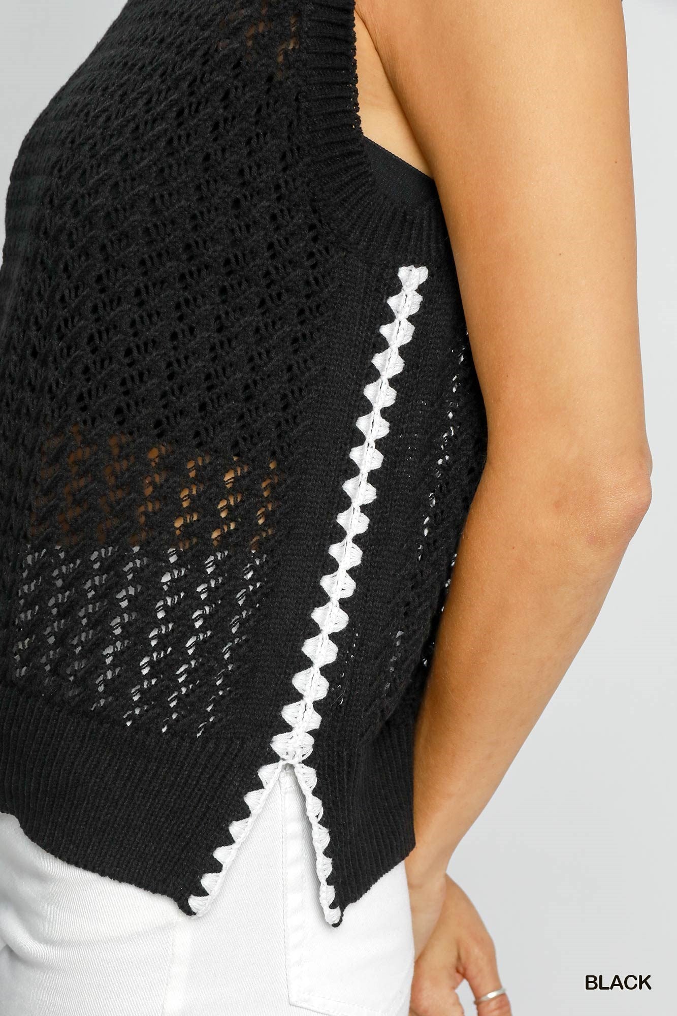 Black and White Sweater Vest