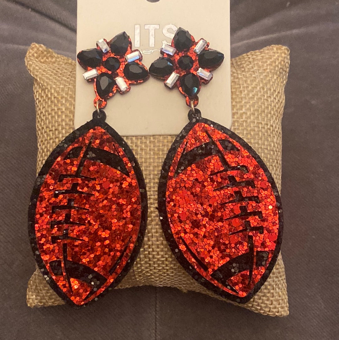 Glitter Football Earrings