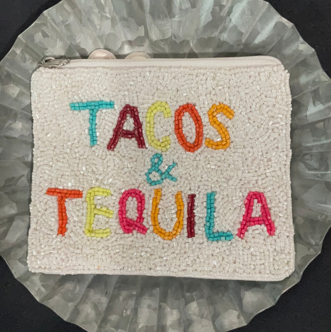 "Tacos & Tequila" Beaded Pouch