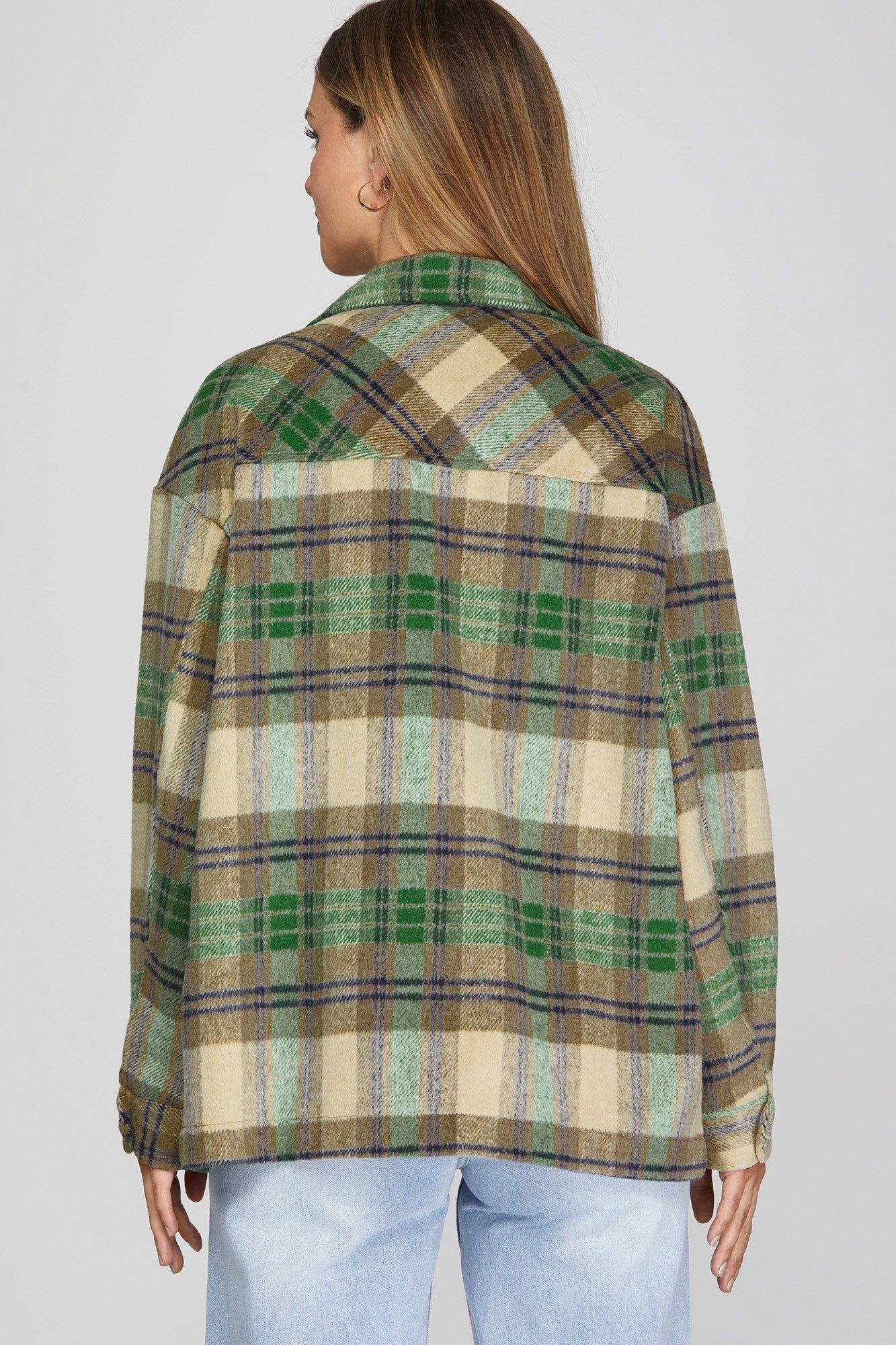 Mocha/Green Plaid Shacket