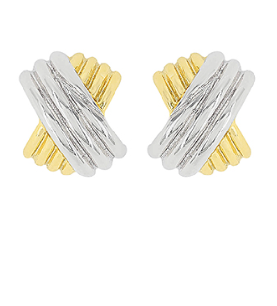 Textured X shaped Hoops