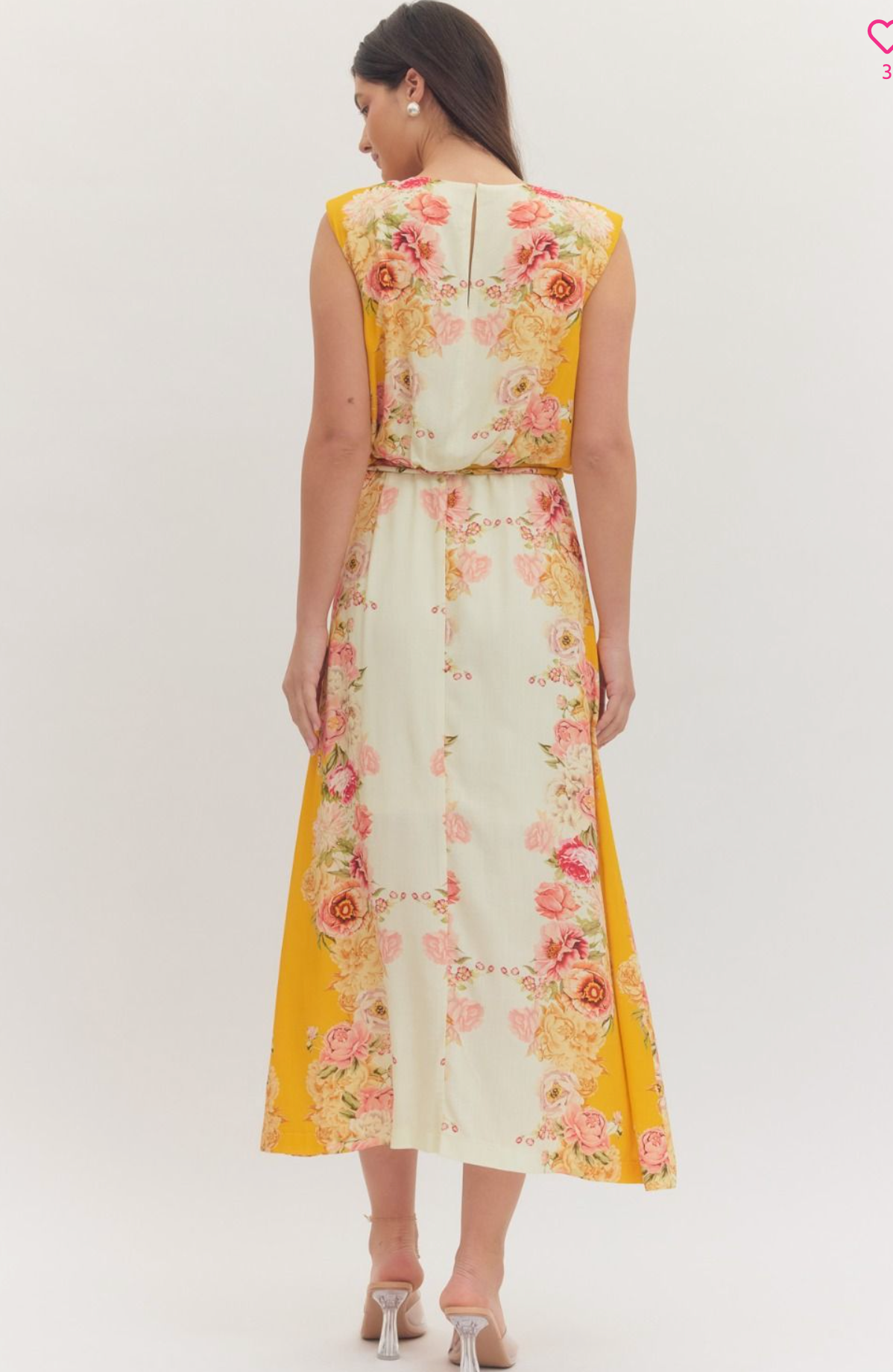 Floral tie maxi dress