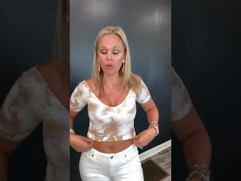 Cropped Beige Tie Dyed Top