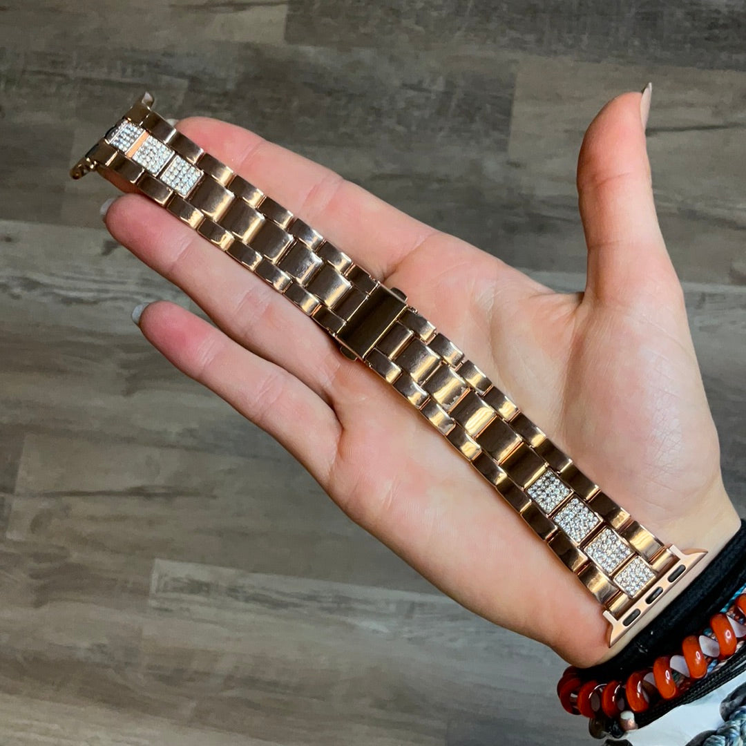 Sparkly Rose Gold metal watchband