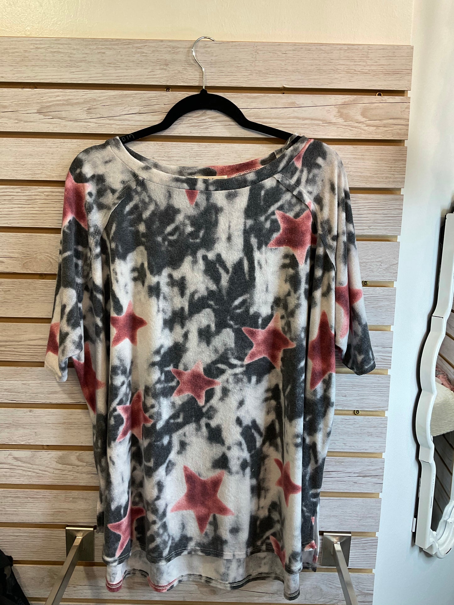 Terry star tie dyed top