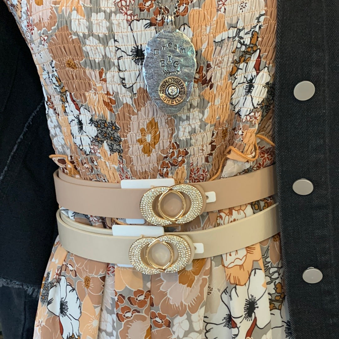 Paved double circle belt