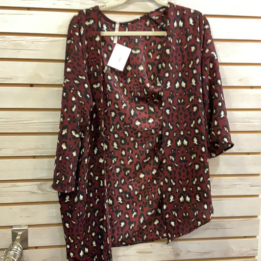 Burgundy leopard cardigan
