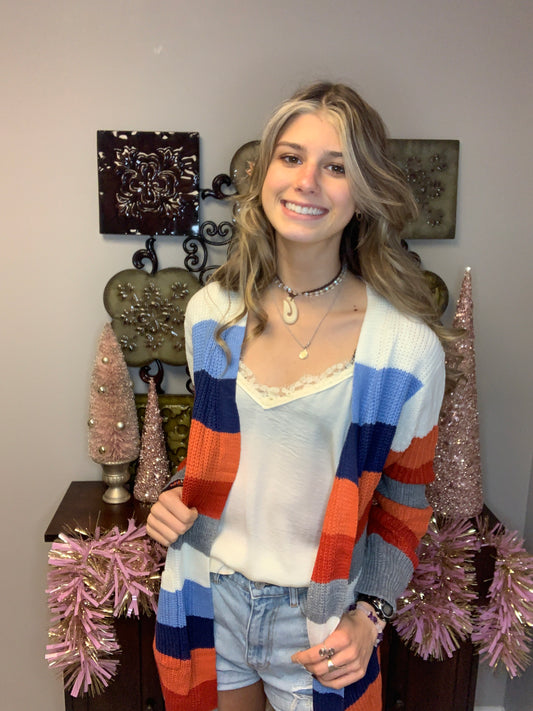 Bold Striped Cardigan