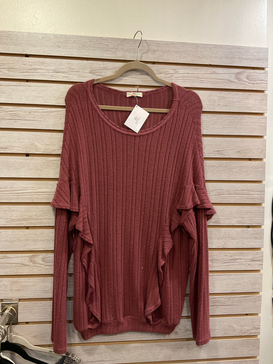 Mauve ruffle top