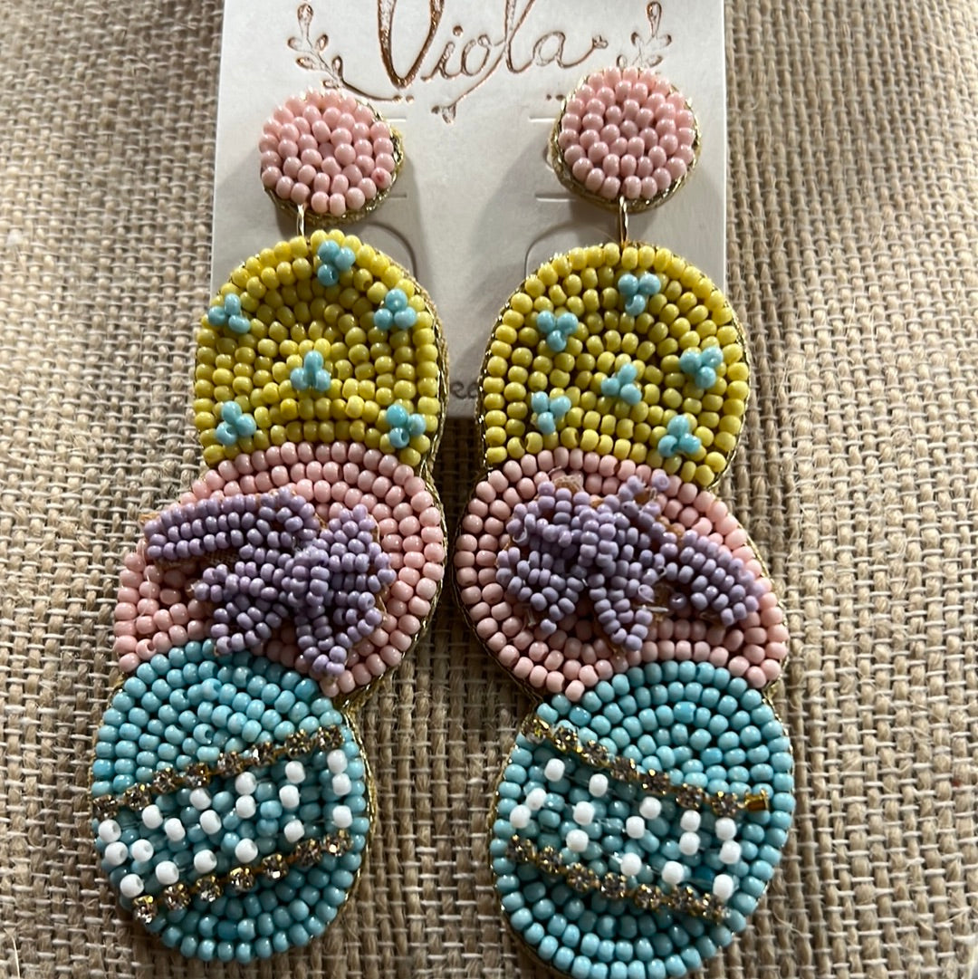Beaded Easter Egg Earrings