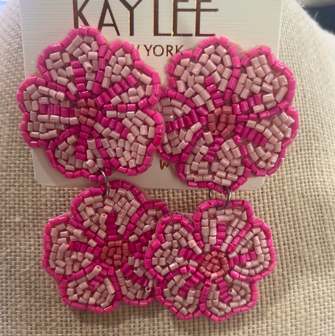 Two Flower Bead Earrings