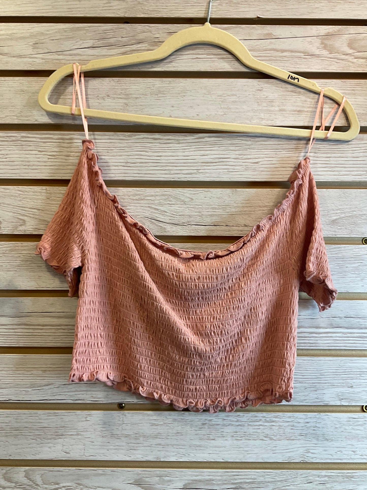 Pink smocked top