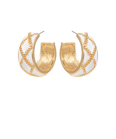 Crisscross gold hoops