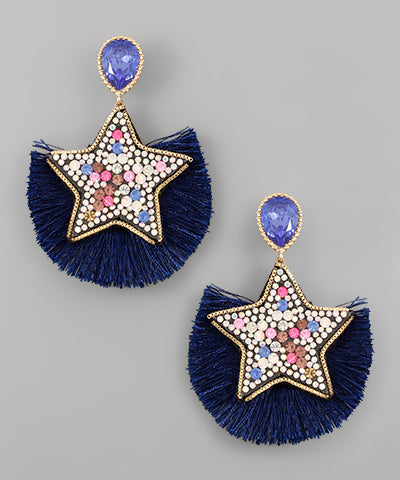 Star tassel earrings