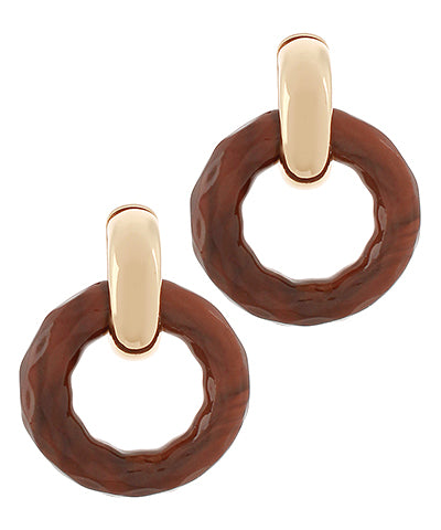 Brown statement earrings