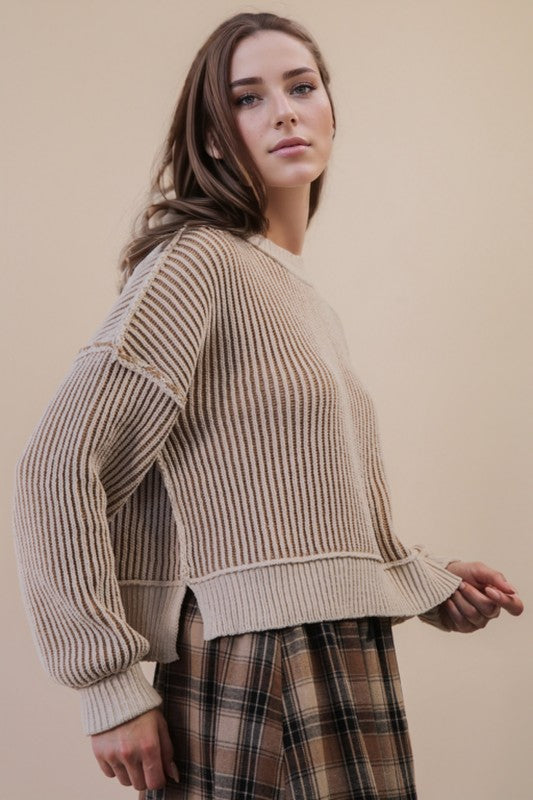 Two Tone Stripe Sweater