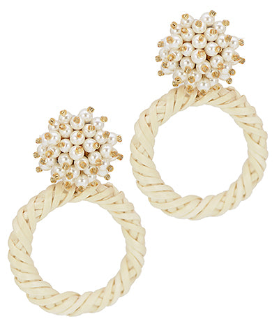 Ring peal cluster earrings