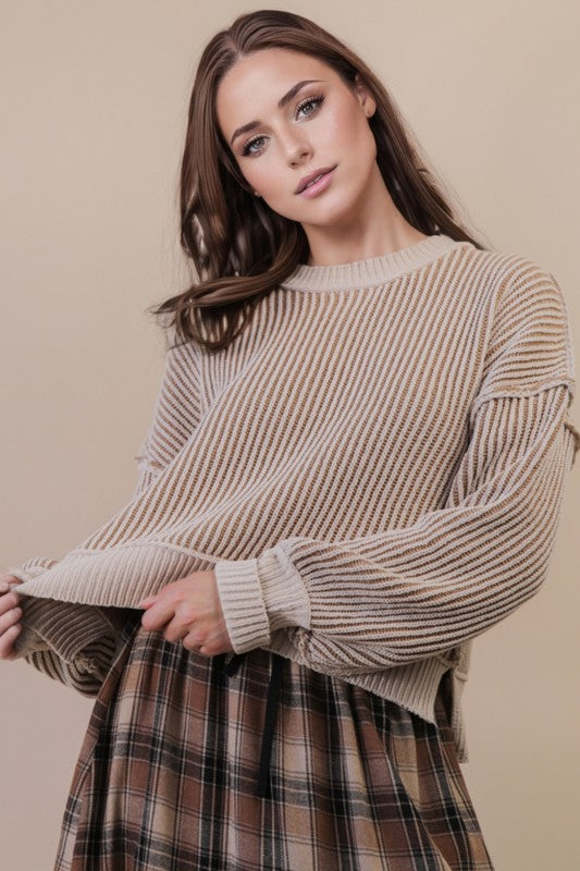 Two Tone Stripe Sweater