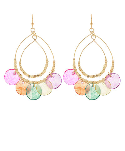 Multicolor Disk Dangle Earrings