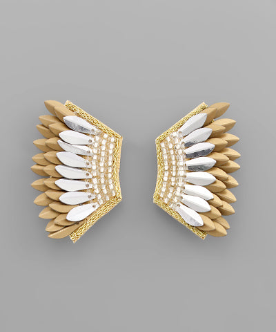 Beaded Winged Earrings