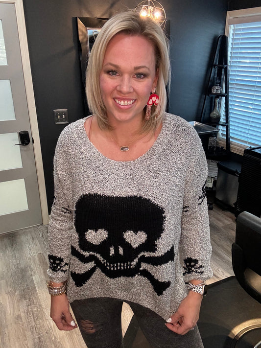 Skull Heart Eyes Sweater