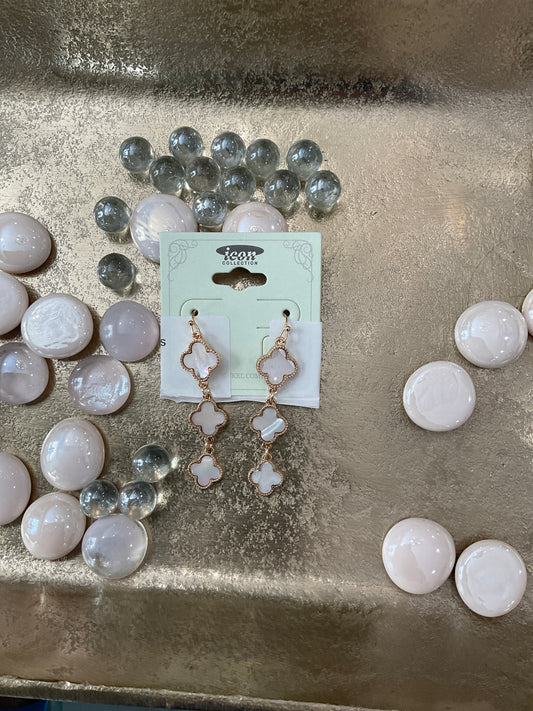 Triple Clover Hanging Earrings