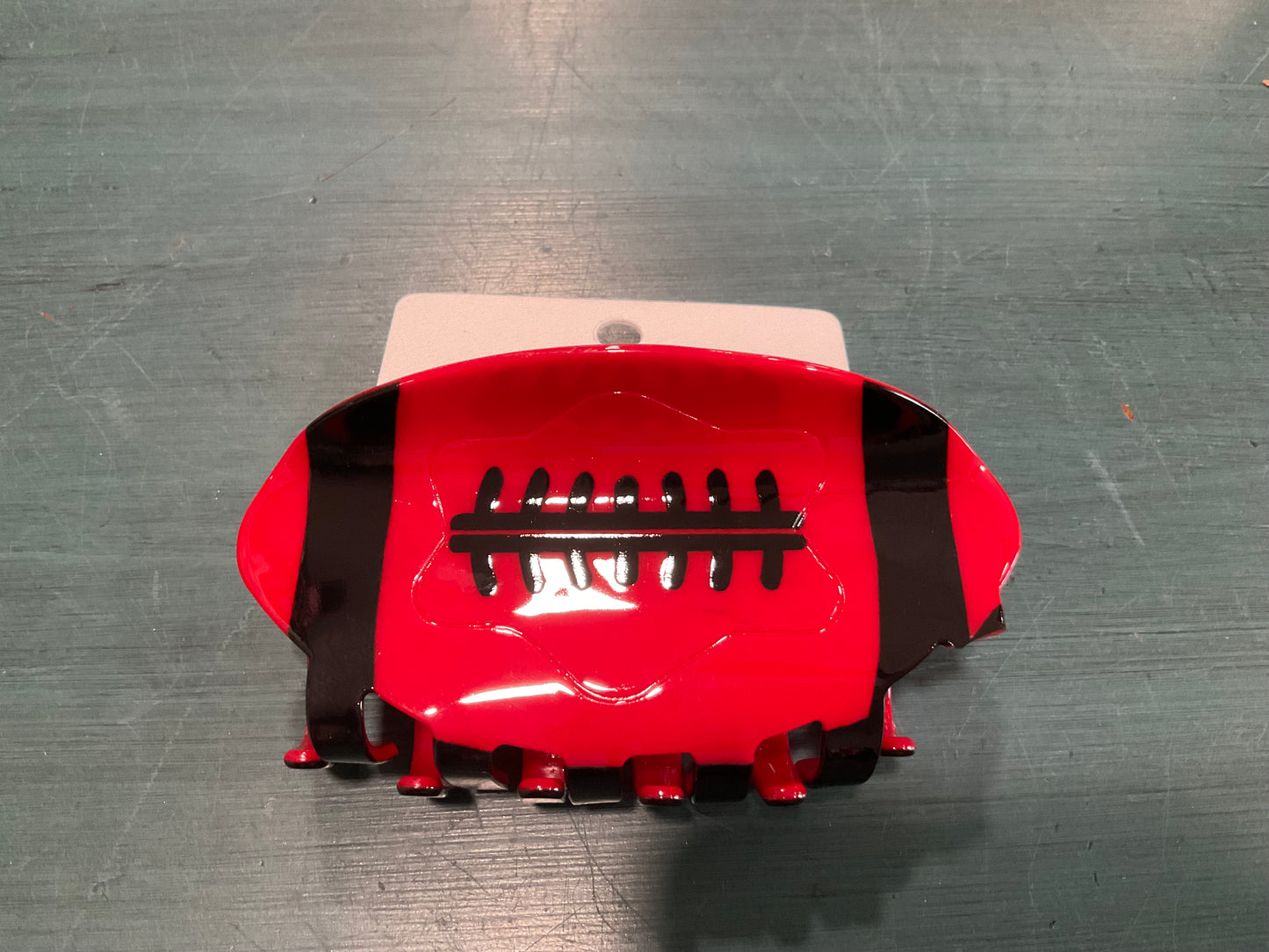 Red Football Claw Clip