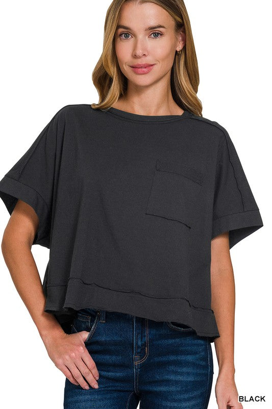 Oversized crop box tee