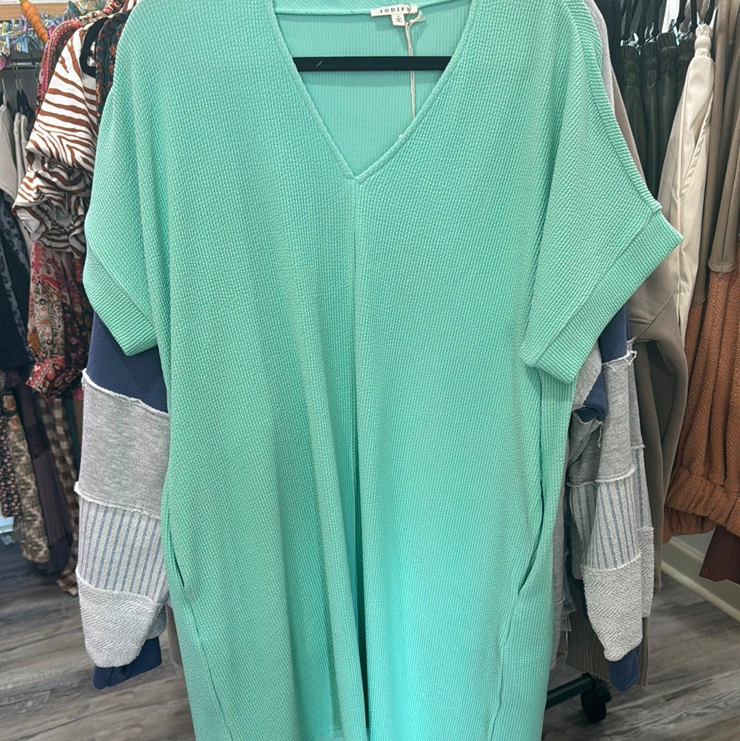 Green Ribbed Dress