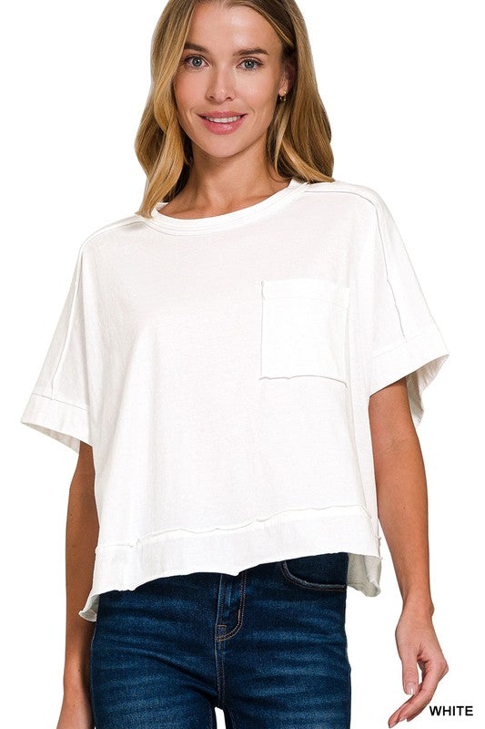Oversized crop box tee