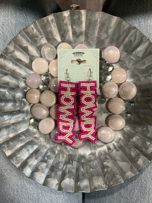 Beaded “HOWDY” Earrings