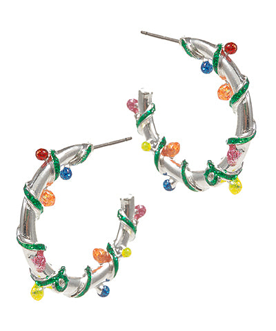Christmas wreath earrings