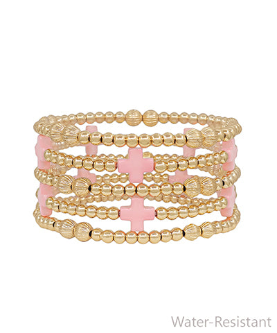 Colorful cross beaded bracelets