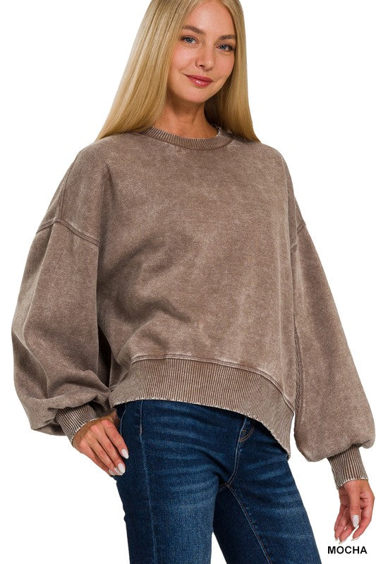 Fleece oversized pullover