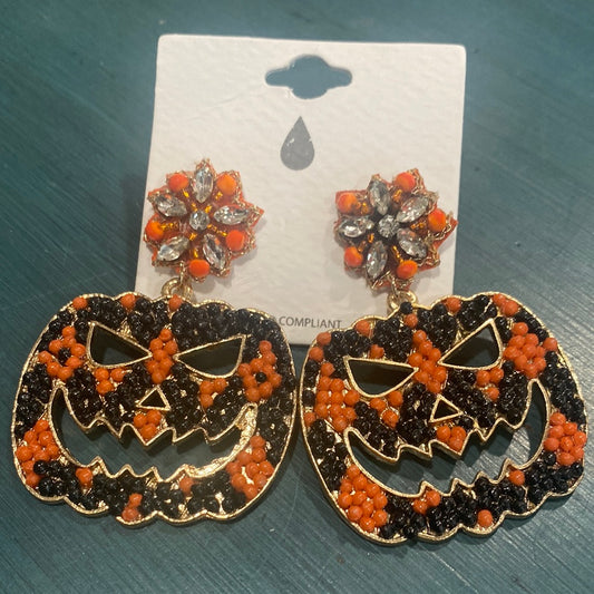 Metal Pumpkin Earrings