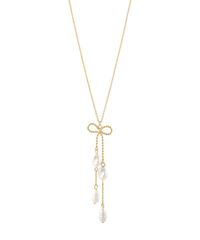 Drop bow necklace