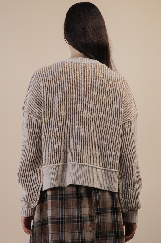 Two Tone Stripe Sweater