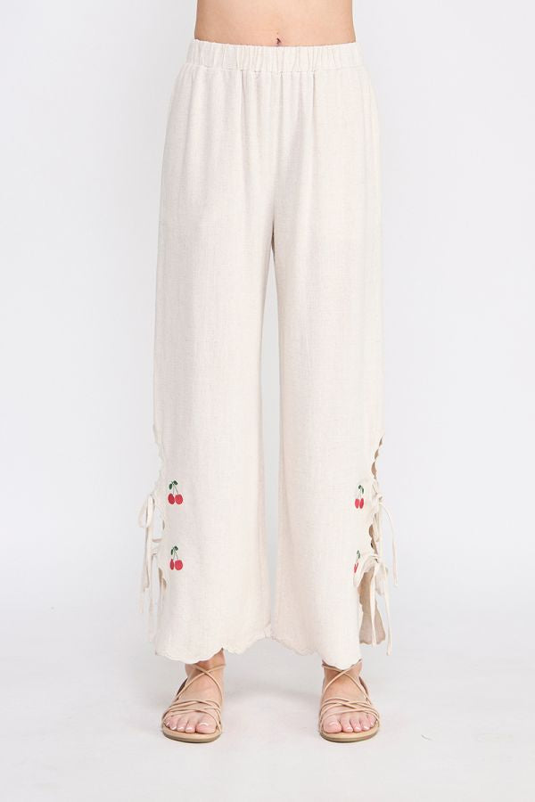 Linen cherry pants