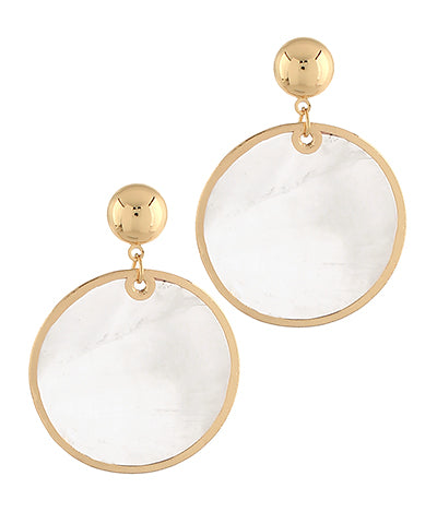 Mother Of Pearl Disk Earrings