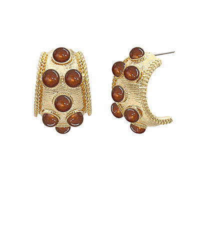 Brown and gold earrings