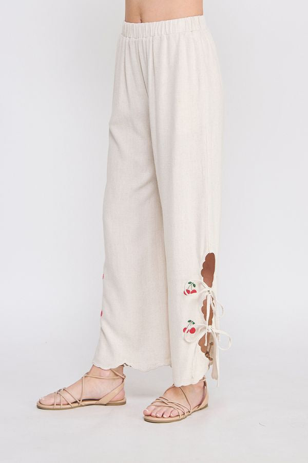 Linen cherry pants