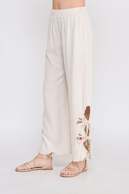 Linen cherry pants