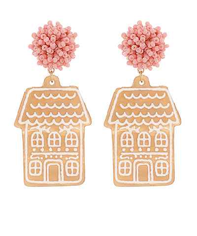 Gingerbread house earrings