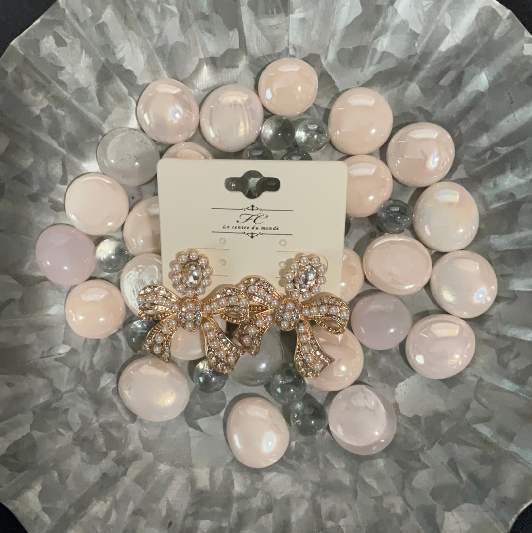 Pearly Bow Earrings