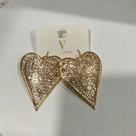 Gold heart earrings